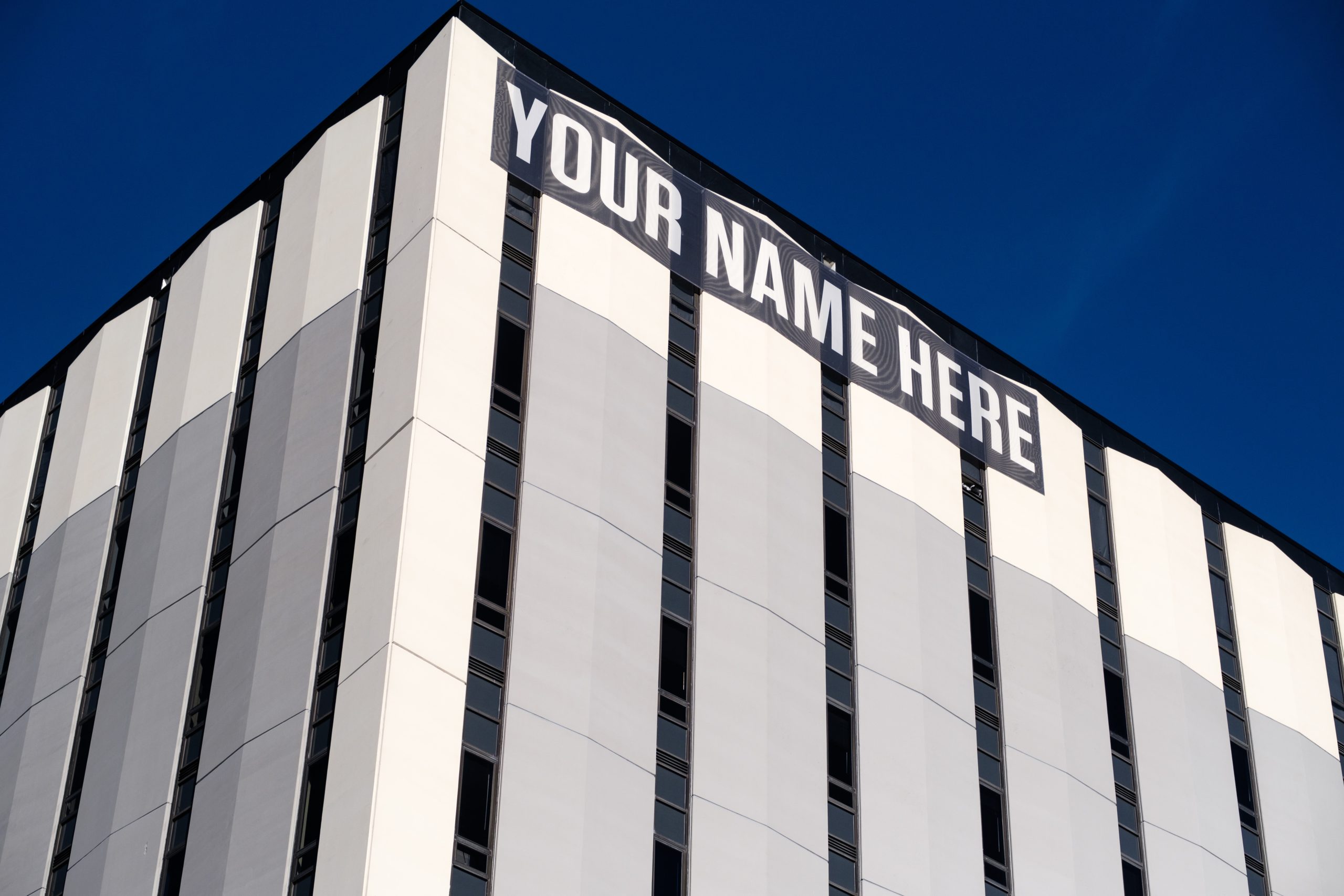 the words your name here on the side of a building